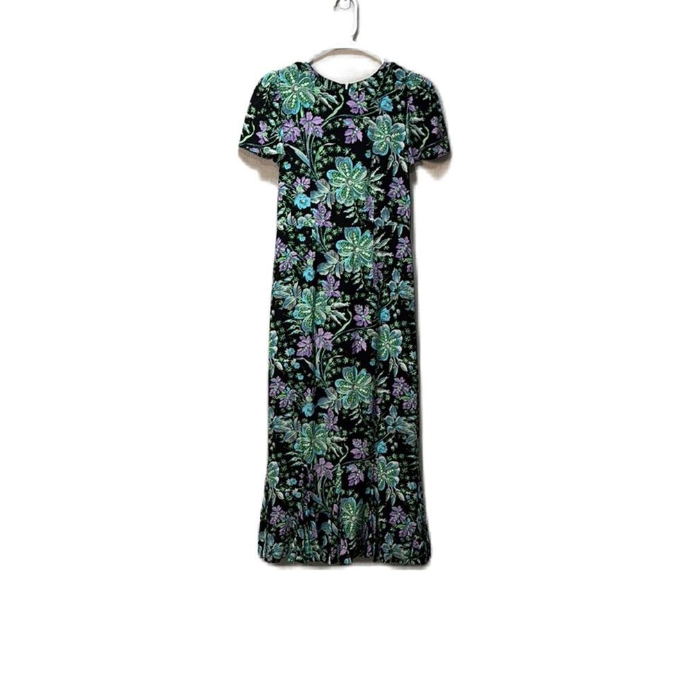 RHODE Lulani Dress in Hibiscus Black and Green Dress with Flutter Sleeves Size 0